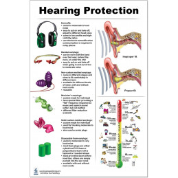 Hearing Protection Poster 24x36inch, Molded Ear Plug, Banded Ear Plug, Musician Ear Plug