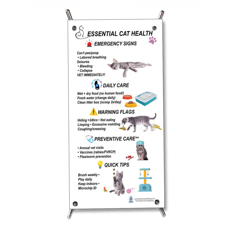 Keeping your cat healthy Chart for Veterinary Reference Small Poster