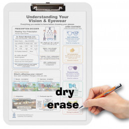 Understanding Your Vision & Eyewear Clipboard — Durable A4 Clipboard with Removable Double-Sided Chart