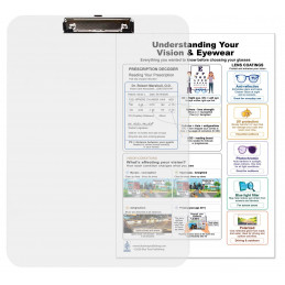 Understanding Your Vision & Eyewear Clipboard — Durable A4 Clipboard with Removable Double-Sided Chart