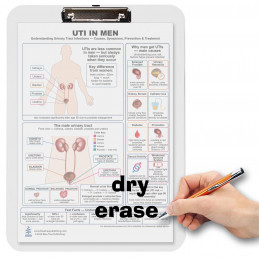 UTI in Men Clipboard — Durable A4 Clipboard with Removable Double-Sided Chart