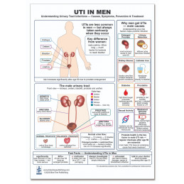 UTI in Men — Laminated Double-Sided A4 Reference Card