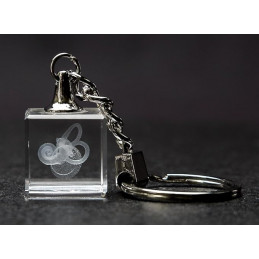 Ear Drum, Bones, Cochlea 3d Laser Crystal Key Chain, Anatomy, Doctors, Audiologist, Deaf